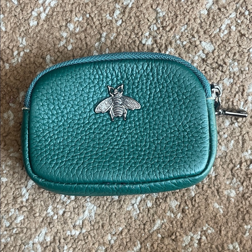 Teal Leather Coin Purse